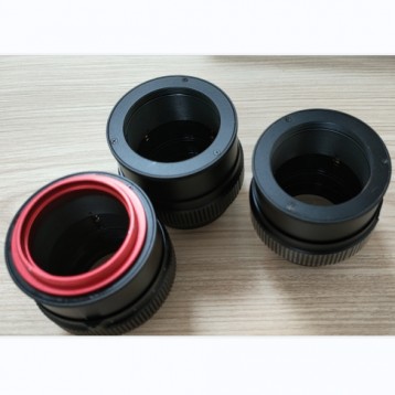 Aluminium Camera Lens in black and red anodize finish